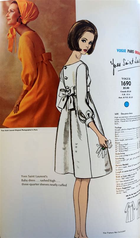 yves saint laurent dress pattern